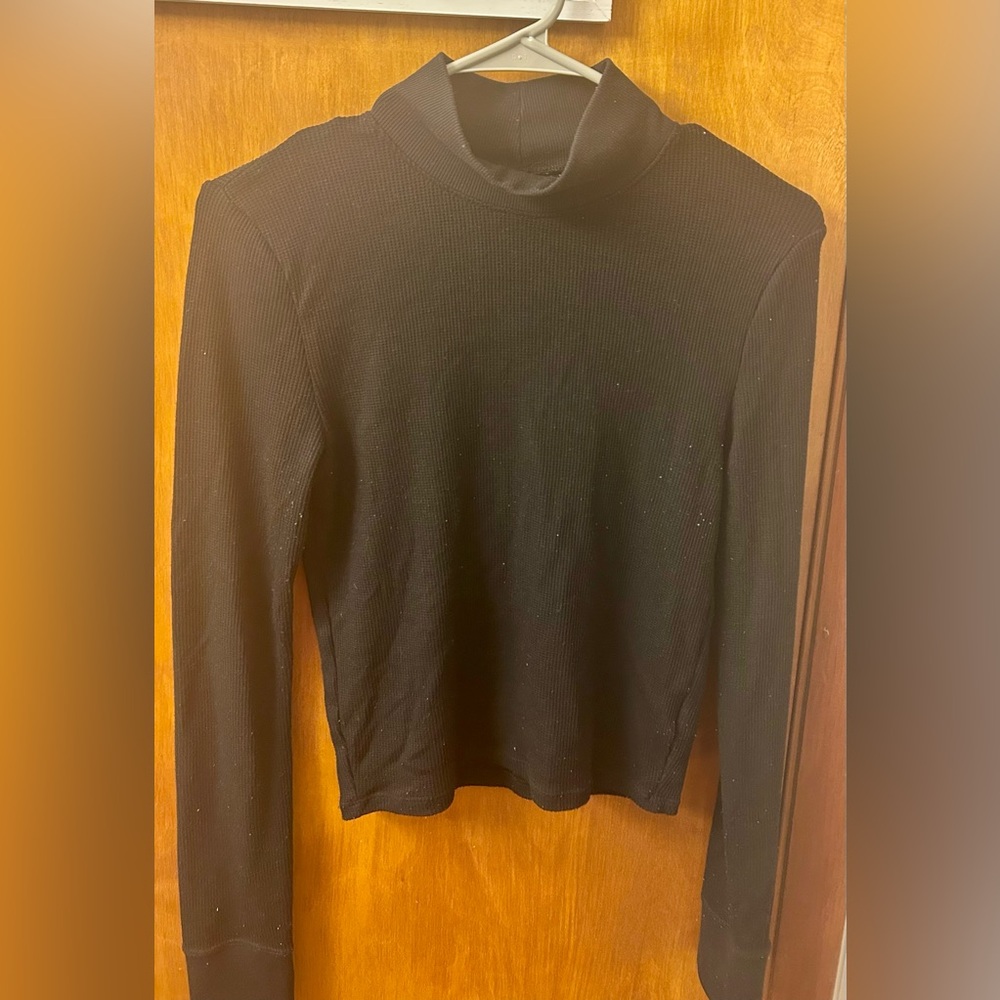 American Eagle Outfitters Black Ribbed Top